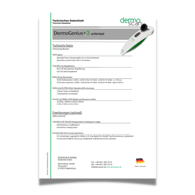 DermoGenius 3 technisches Datenblatt